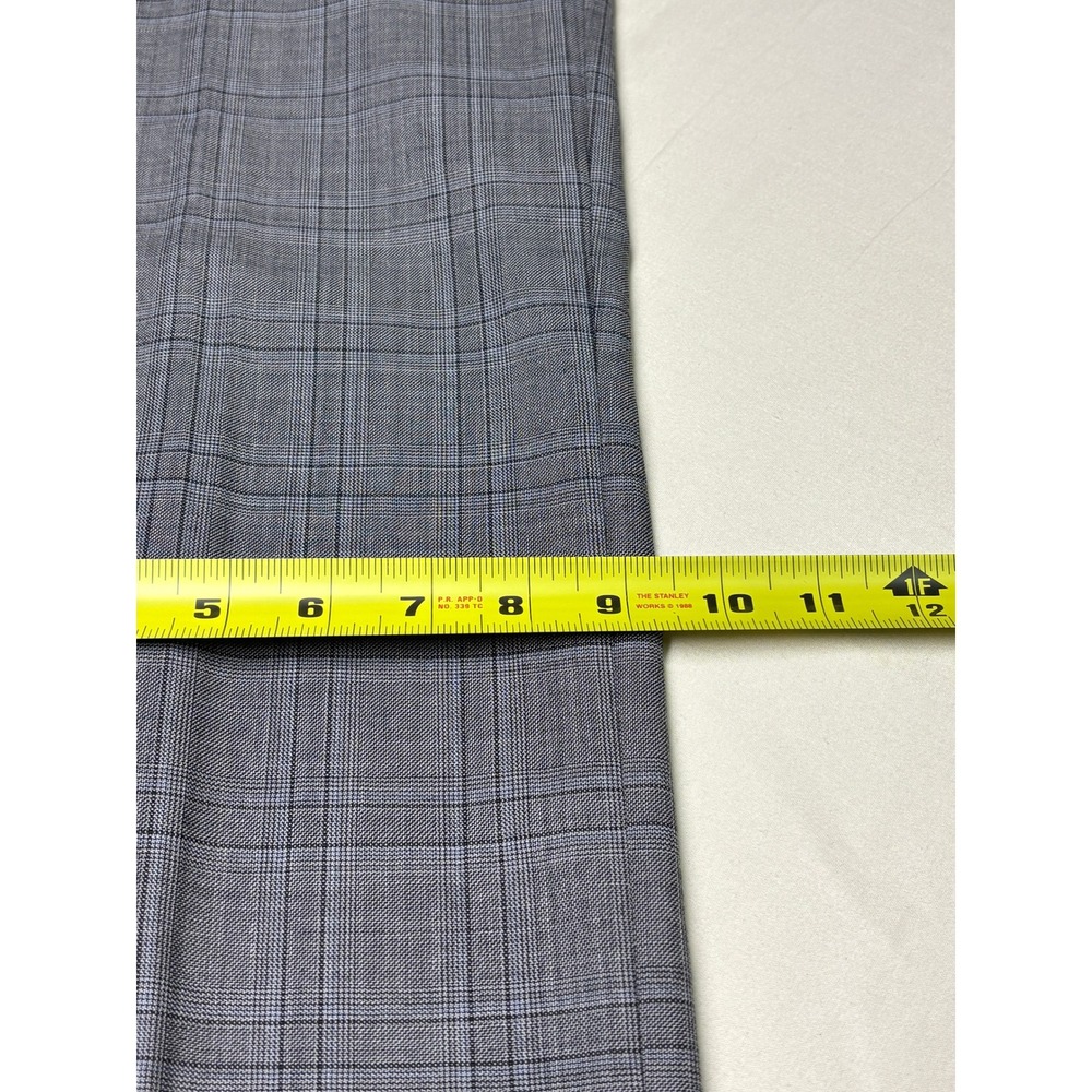 NWT Banana Republic Tailored Slim Fit Plaid‎ Wool Blend Dress Pants 34x32 Gray - Picture 14 of 15